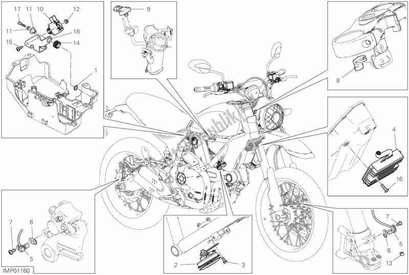 All parts for the 13d - Electrical Devices of the Ducati Scrambler Desert Sled USA 803 2020